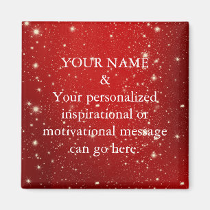 Anpassningsbar Motivation Message Red Glitter Magnet
