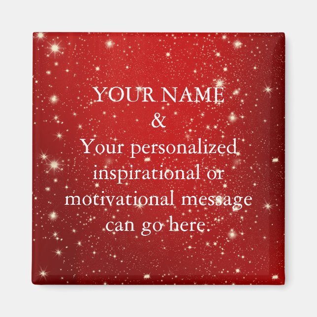 Anpassningsbar Motivation Message Red Glitter Magnet (Framsidan)