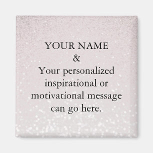 Anpassningsbar Motivation Message Rosa Glitter Mag Magnet