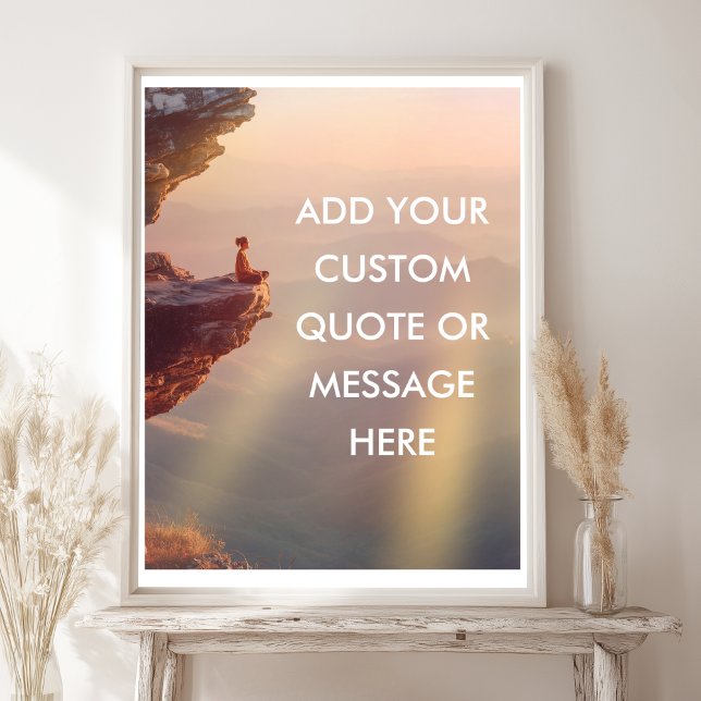 Anpassningsbar Motiveringsoffert Poster - Ocean Cl (Custom Motivational Quote Poster – Ocean Cliff Sun - Keep Calm - Take a Breath)