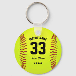 Anpassningsbar Motiveringsoftballteam för citattec Nyckelring