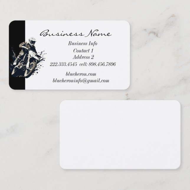 Anpassningsbar Motocross konkurrerande motorcykel  Visitkort (Fram/baksida)