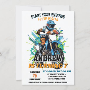 Anpassningsbar Motocross Tävla Dirt Boy Biker Birt Inbjudningar