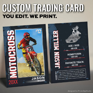 Anpassningsbar Motocross Trading Card, redigerbart