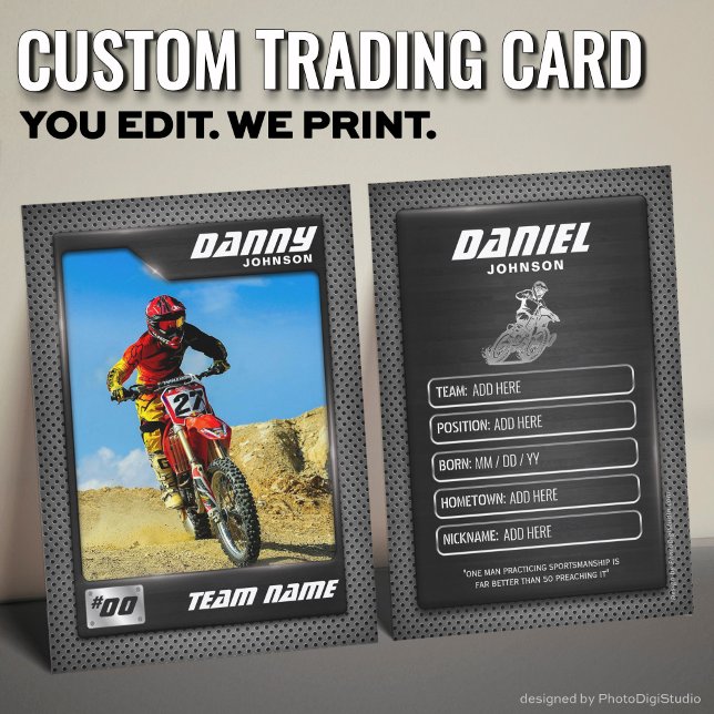 Anpassningsbar Motocross Trafikkort, Dirt Bike Gif (Custom Motocross Trading Card, Dirt Bike Gift Card)