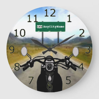 Anpassningsbar Motorcle Road Resa Stor Klocka