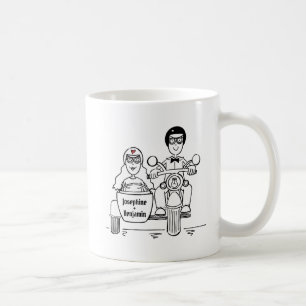 Anpassningsbar Motorcycle & Sidecar Bröllop Gift M Kaffemugg