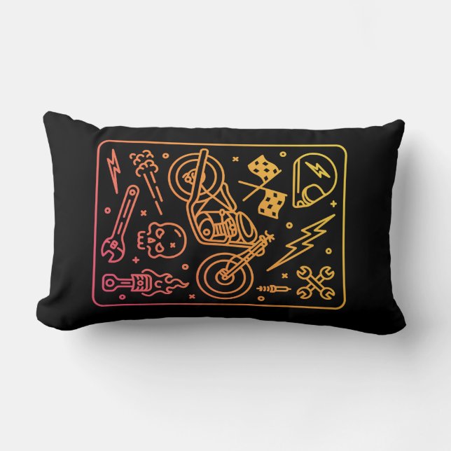 Anpassningsbar Motorcykel Garage 1 Lumbarkudde (Framsida)