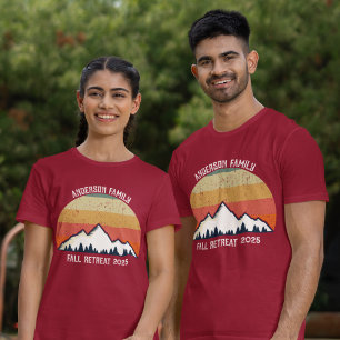 Anpassningsbar Mountain Sunset Family Reunion Red T Shirt