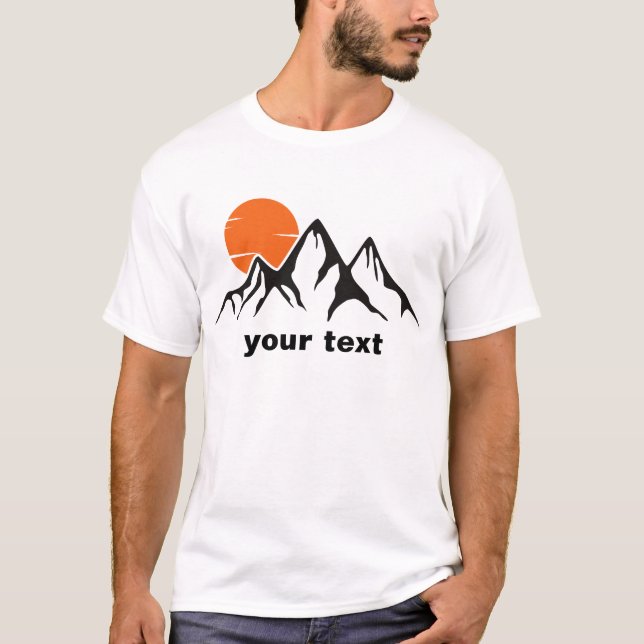 Anpassningsbar Mountain Sunset T Shirt (Framsida)