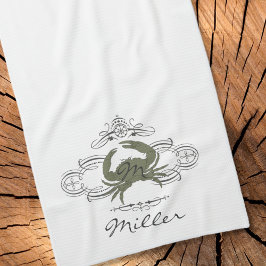 Anpassningsbar Mourish Crab Kitchen Towel Kökshandduk