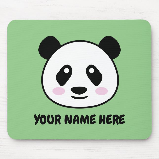 Anpassningsbar Mouse Pad med söt pandabjörn teckni Musmatta (Framsidan)