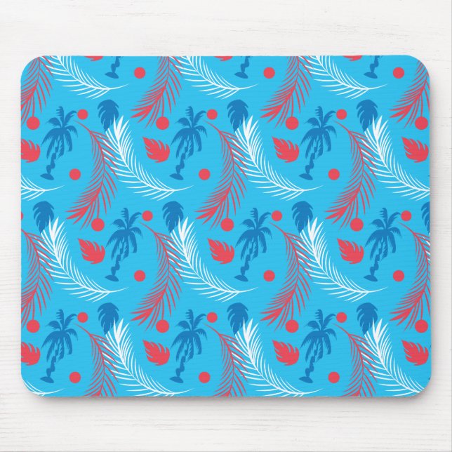 Anpassningsbar Mouse Pad Tropical Patriotic Red Bl Musmatta (Framsidan)