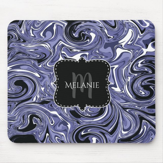 Anpassningsbar Mouse Pad Vatten Marble Lila Swirls Musmatta (Framsidan)