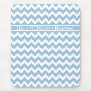 Anpassningsbar Mousepad, Blue and White Chevrons Musmatta