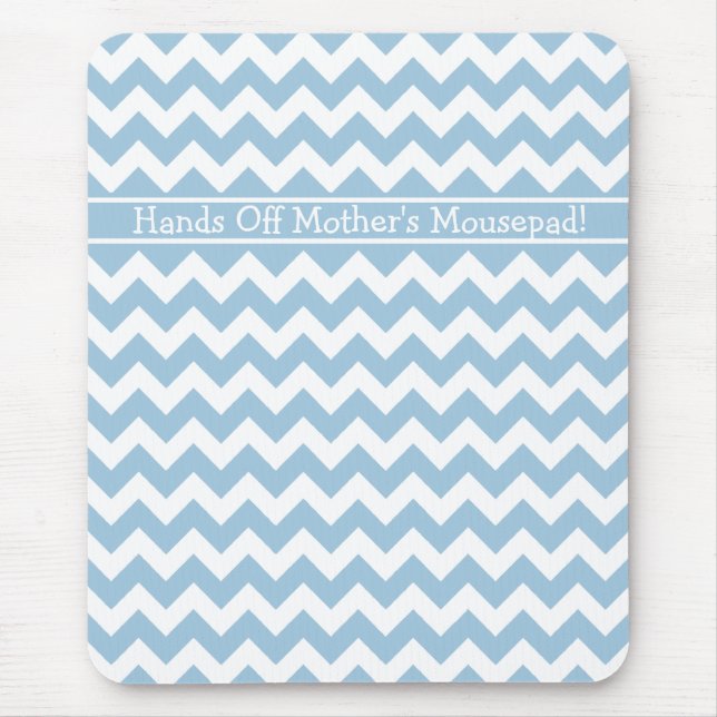 Anpassningsbar Mousepad, Blue and White Chevrons Musmatta (Framsidan)