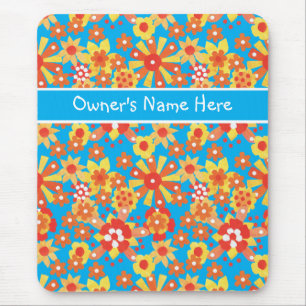 Anpassningsbar Mousepad; Ditzy Orange Flowers Musmatta