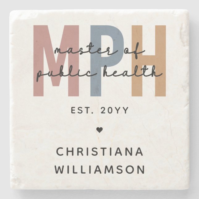 Anpassningsbar MPH Master of Public Health Student Stenunderlägg (Framsidan)