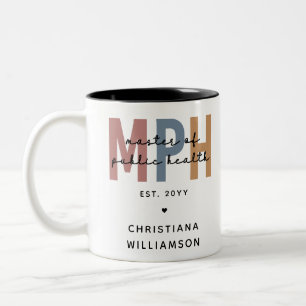 Anpassningsbar MPH Master of Public Health Student Två-Tonad Mugg