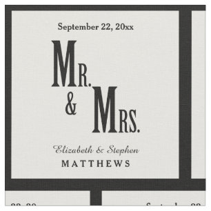 Anpassningsbar Mr. och Mrs. Bröllop Template Tyg