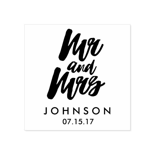 Anpassningsbar Mr. och Mrs. Rubber Frimärke Stämpel (Tryck)