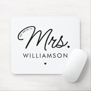 Anpassningsbar Mrs Est. Nytt Elegant-skript Musmatta