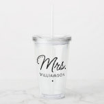 Anpassningsbar Mrs Est. Nytt Elegant-skript Take Away Mugg<br><div class="desc">Personlig,  fru Modern Elegant,  skript Nyligen,  nya bröllopsgåvor!</div>