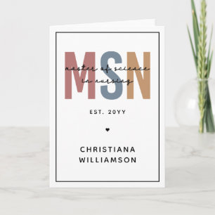 Anpassningsbar MSN vetenskapsmästare i Nursing Stu Kort