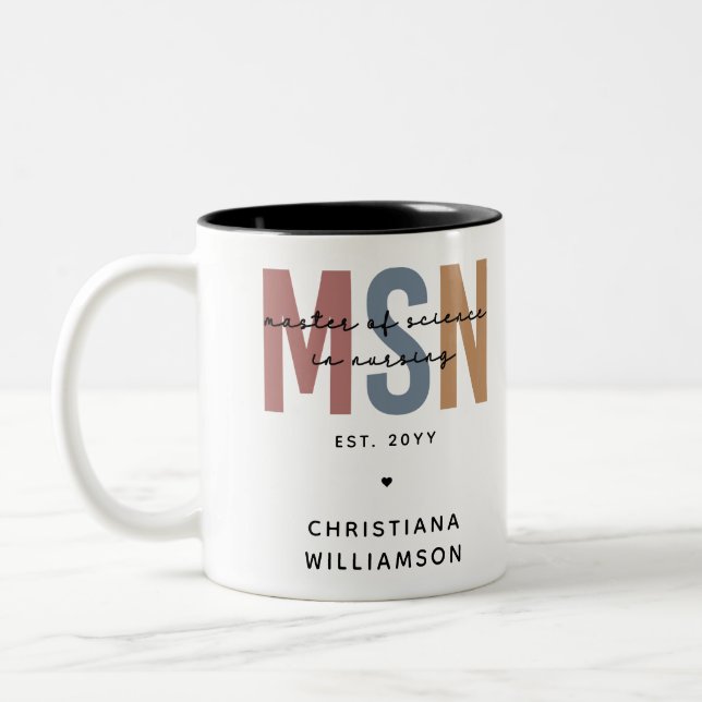 Anpassningsbar MSN vetenskapsmästare i Nursing Stu Två-Tonad Mugg (Vänster)