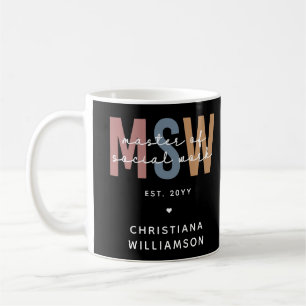 Anpassningsbar MSW Master of Social Work Retro Stu Kaffemugg