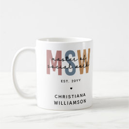 Anpassningsbar MSW Master of Social Work Retro Stu Kaffemugg