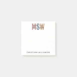 Anpassningsbar MSW Master of Social Work Retro Stu Post-it Block