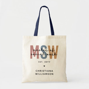 Anpassningsbar MSW Master of Social Work Retro Stu Tygkasse