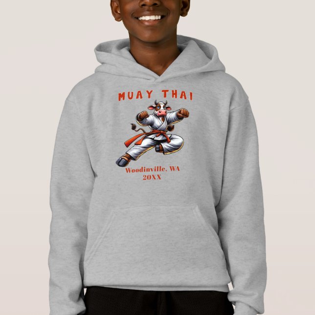 Anpassningsbar Muay Thai Martial Arts-plats Namn T Shirt (Framsida)