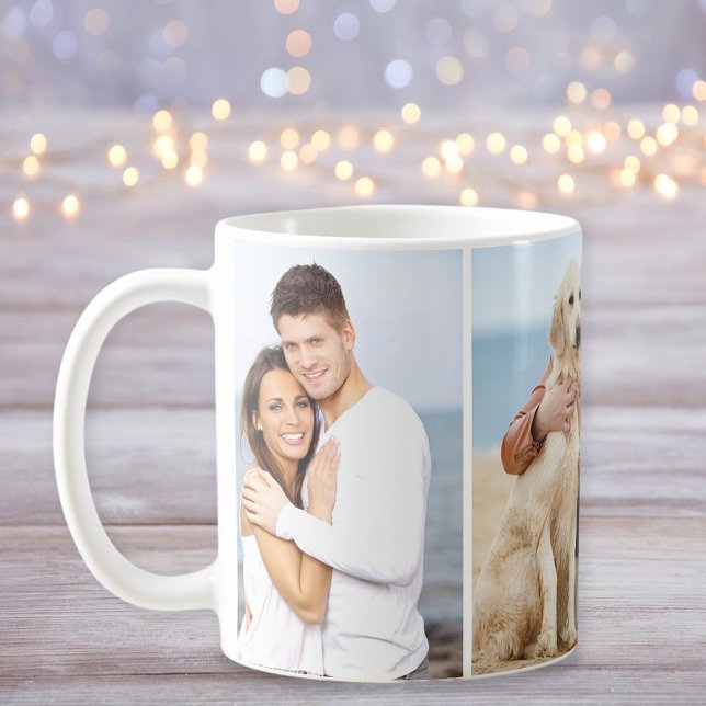 Anpassningsbar Mugg | 3 Fotokollage (Stylishly Personalize with Your Custom Photos.)