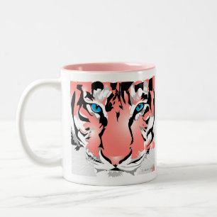 ANPASSNINGSBAR MUGG-PEACH TIGER Två-Tonad MUGG