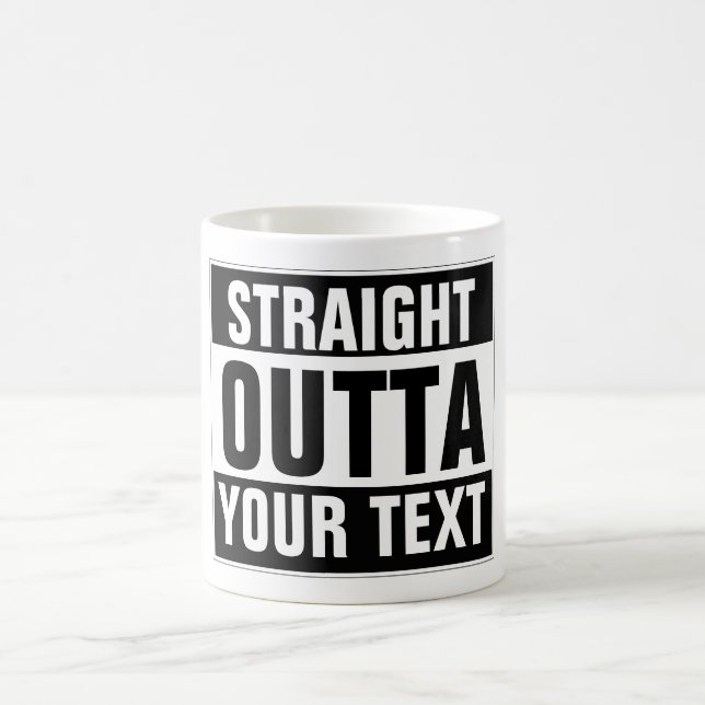 Anpassningsbar mugg RAK OUTTA - lägg till texten h (Center)