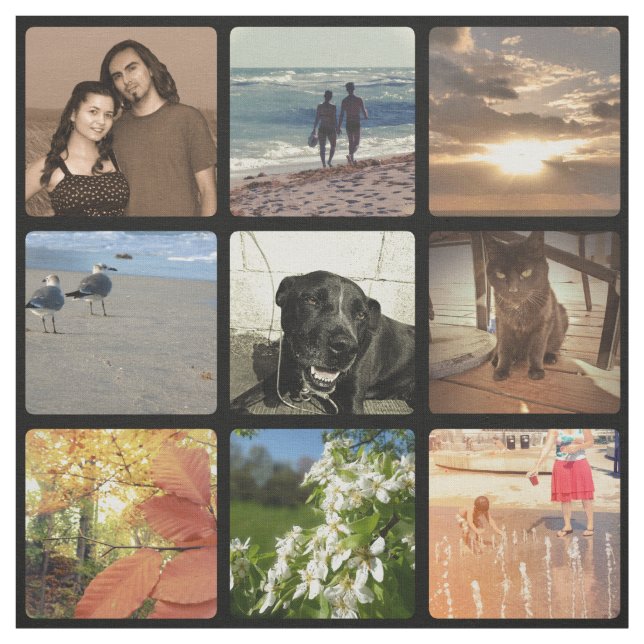 Anpassningsbar Multi Photo Medium Mosaic Bild Coll Tyg (Provkarta)