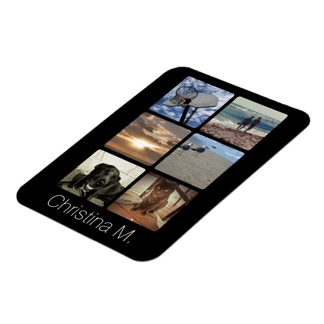 Anpassningsbar Multi Photo Mosaic Bild Collage Magnet (Vänstra Sidan)