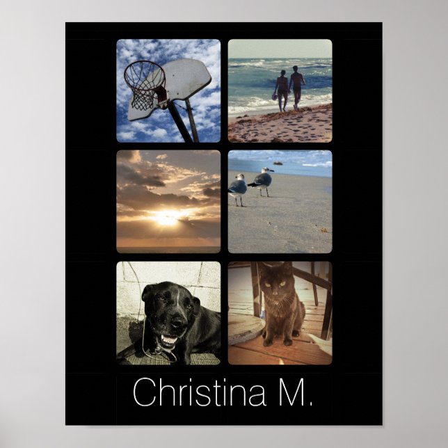 Anpassningsbar Multi Photo Mosaic Bild Collage Poster (Framsidan)