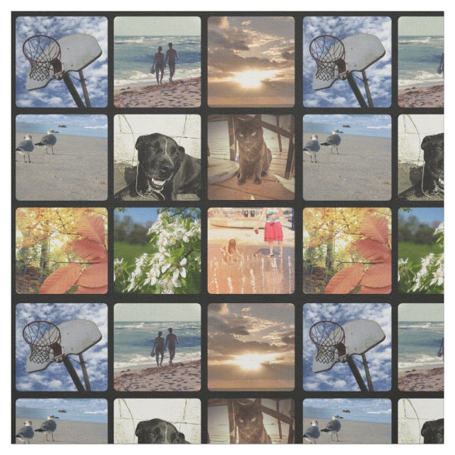 Anpassningsbar Multi Photo Mosaic Bild Collage Tyg (Provkarta)