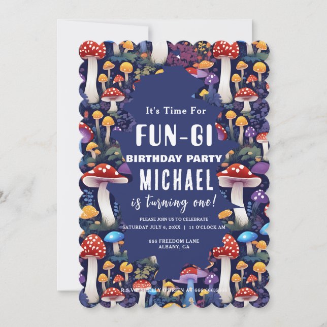 Anpassningsbar Mushroom Roligt-gi Card, Mushroom P Inbjudningar (Framsida)