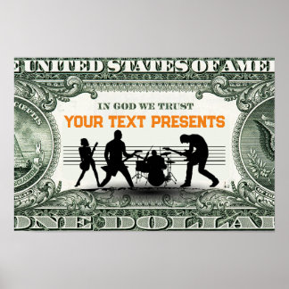 Anpassningsbar Music Band och Money Poster