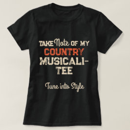 Anpassningsbar Music, notera min LAND Musicali-TEE T Shirt