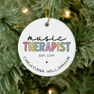 Anpassningsbar Music Therapist Music Therapy Stude Julgransprydnad Keramik