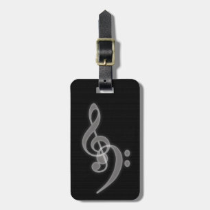 Anpassningsbar Music - Treble and Bass Clef Luggag Bagagebricka