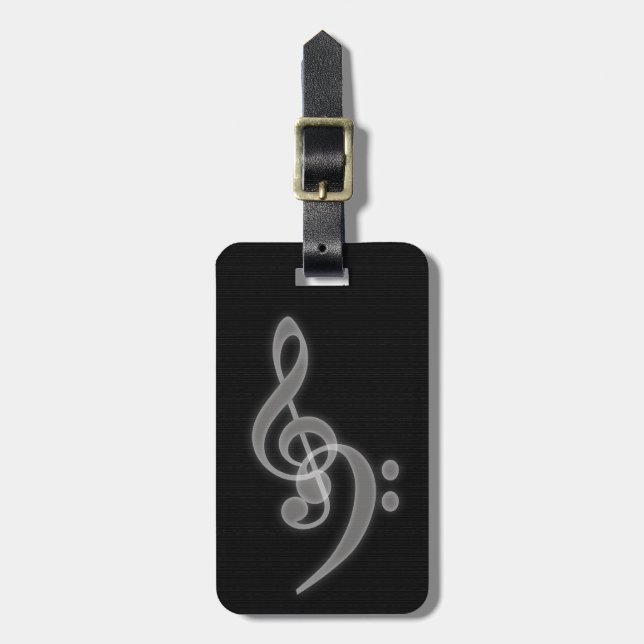 Anpassningsbar Music - Treble and Bass Clef Luggag Bagagebricka (Vertikal Framsida)