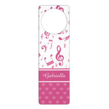 Anpassningsbar Musik noter och Hearts Mönster Rosa