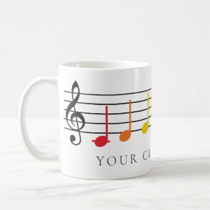 Anpassningsbar Musik noter Rainbow Teacher Gift Kaffemugg