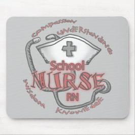 Anpassningsbar Musmatt med texten School Nurse Axi Musmatta